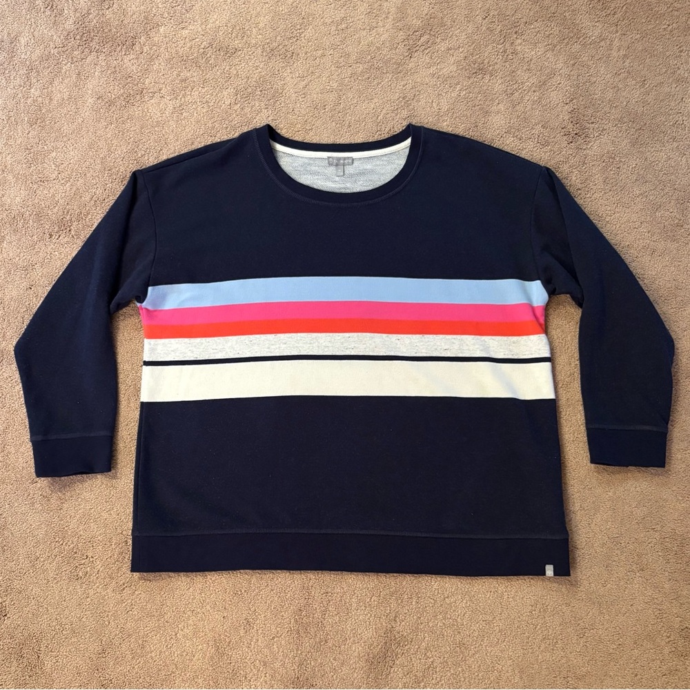 T by Talbots Multicolor Striped Sweatshirt